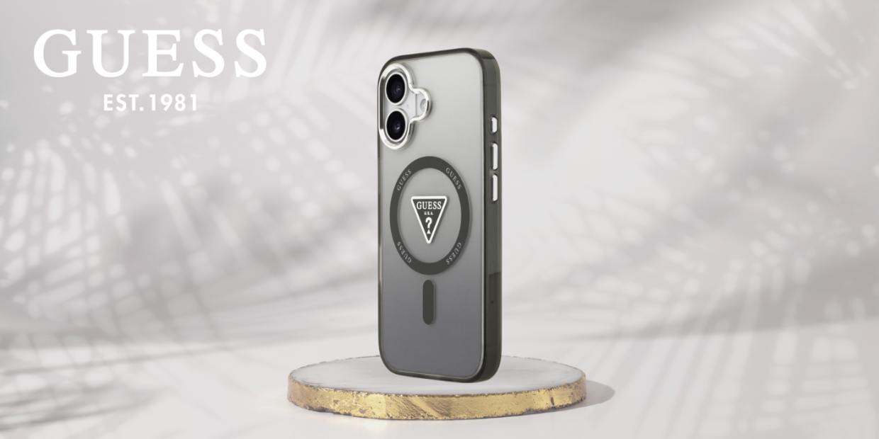 Carcasa Guess IML Gradient Triangle Logo cu MagSafe compatibila cu iPhone 17, Negru 1 Lerato.ro