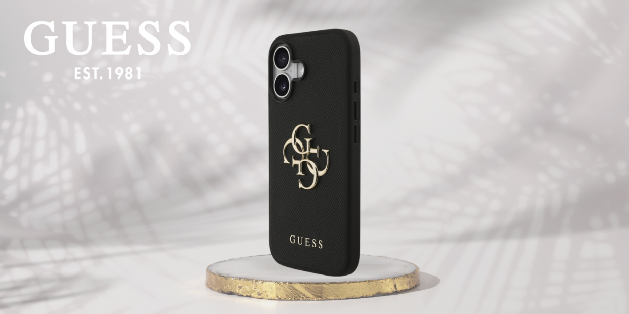 Carcasa Guess Grained Big 4G & Classic Logo compatibila cu iPhone 17, Negru 1 Lerato.ro