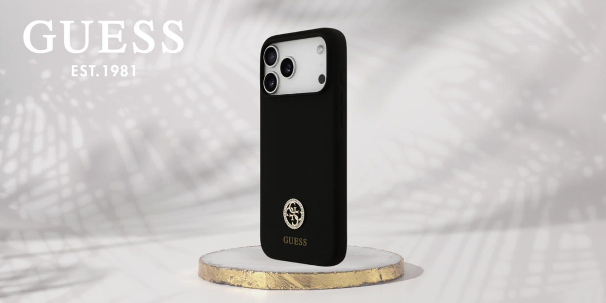 Carcasa Guess Silicone Logo Strass 4G cu MagSafe compatibila cu iPhone 17 Pro Max, Negru 1 Lerato.ro