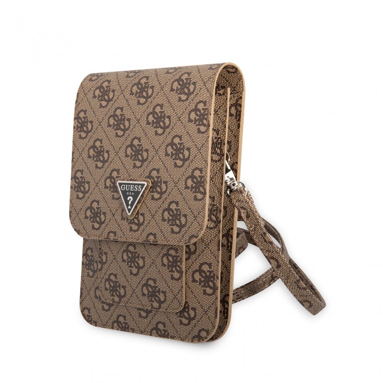 Geanta universala Guess 4G Triangle, 16 x 10 cm, 6 compartimente, Maro 1 Lerato.ro