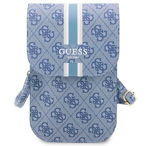 Geanta universala Guess 4G Stripe, 19 x 11.5 x 2 cm, 5 compartimente, Albastru 1 Lerato.ro