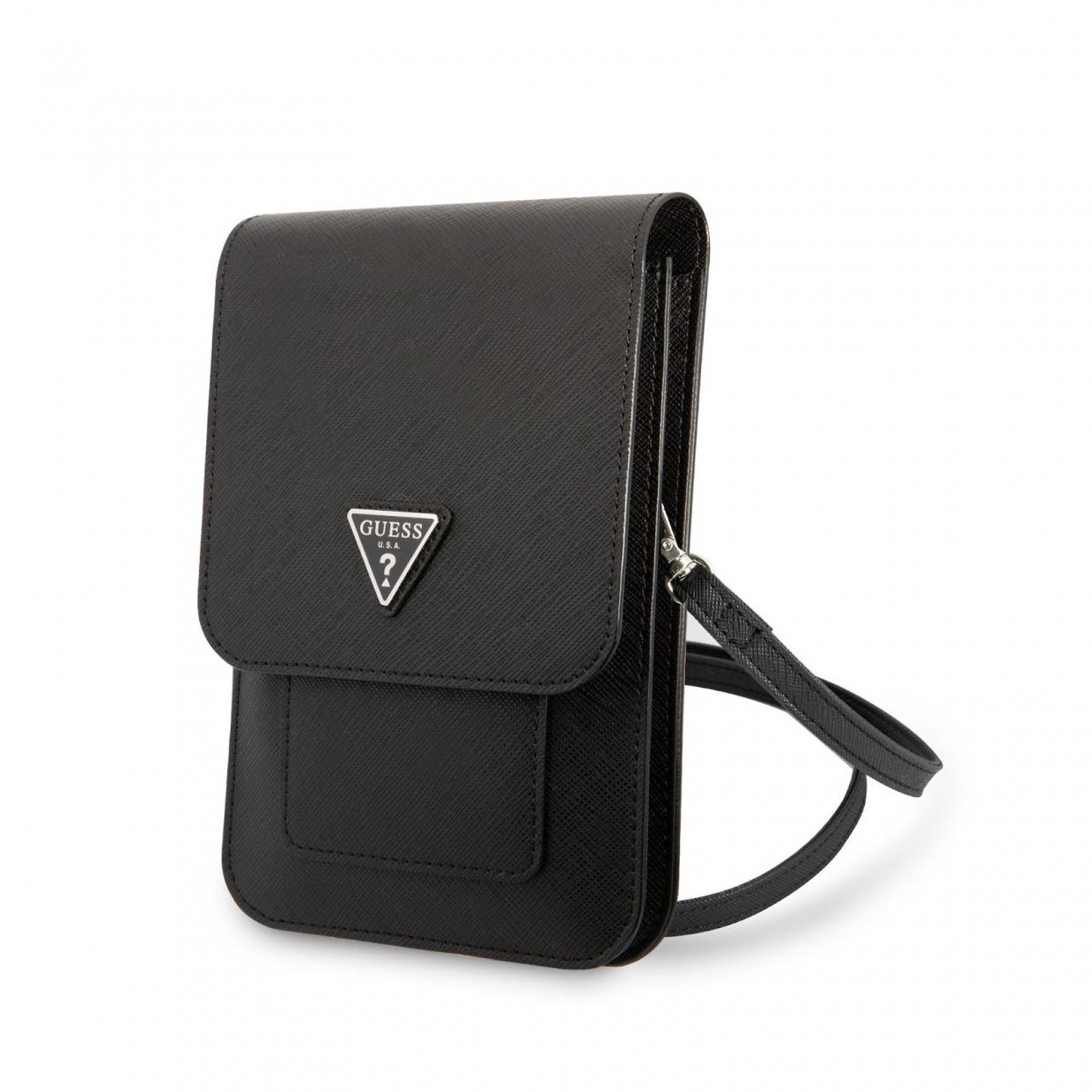 Geanta universala Guess Saffiano Triangle, 16 x 10 cm, 6 compartimente, Negru 1 Lerato.ro