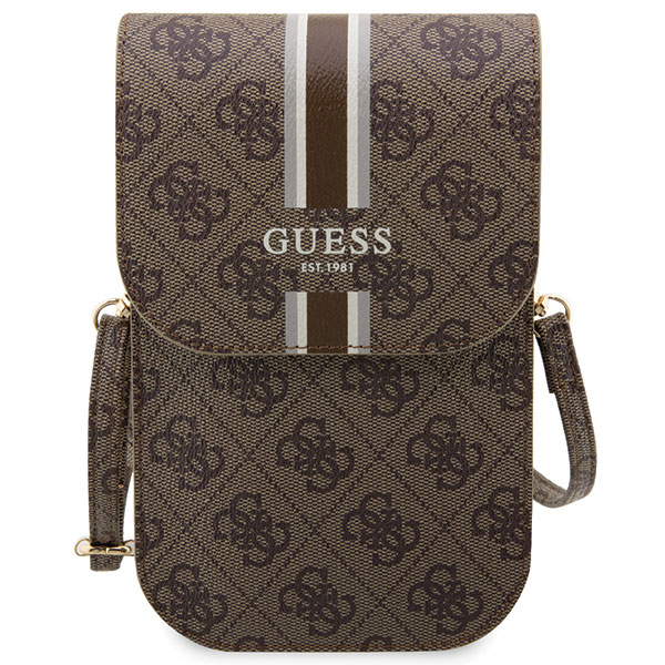 Geanta universala Guess 4G Stripes, 19 x 11.5 x 2 cm, 5 compartimente, Maro 1 Lerato.ro