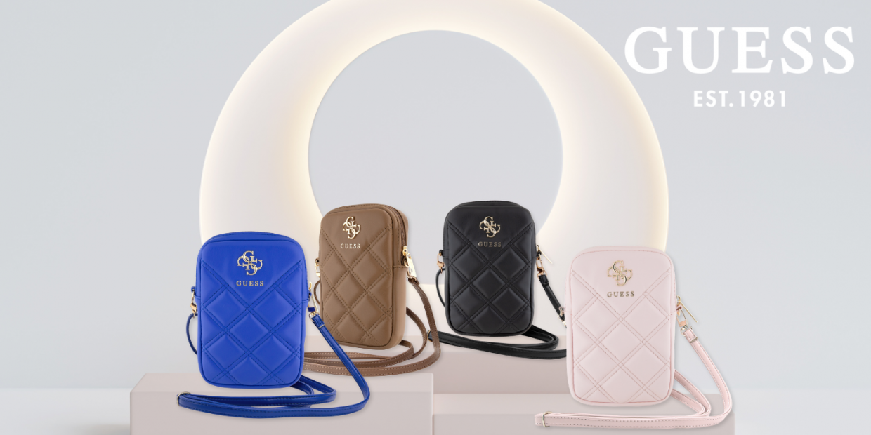 Geanta universala Guess Zip Quilted 4G, 19 x 12 x 3.8 cm, 1 compartiment, Negru 1 Lerato.ro