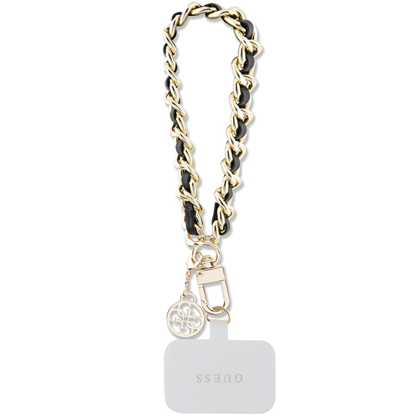 Snur pentru carcase Guess Saffiano Chain 4G Charm, Gold / Black 1 Lerato.ro