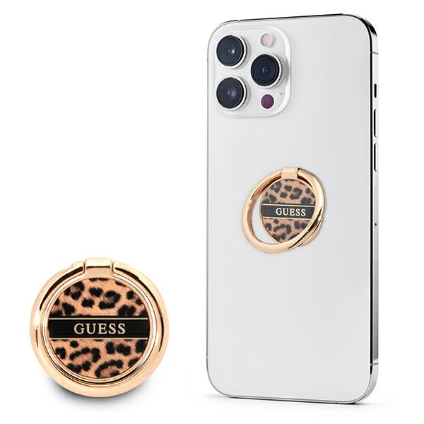 Suport universal pentru telefon Guess Leopard, Compatibil MagSafe, Maro 1 Lerato.ro