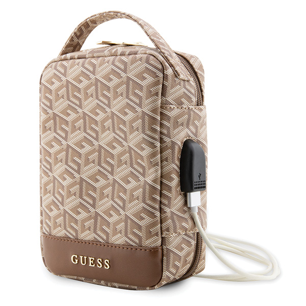 Geanta universala Guess GCube Stripe, 23.5 x 15.5 x 6.5 cm, Maro 1 Lerato.ro