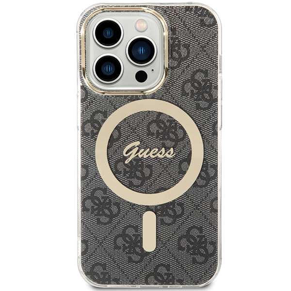 Carcasa Guess IML 4G cu MagSafe compatibila cu iPhone 15 Pro, Negru 1 Lerato.ro