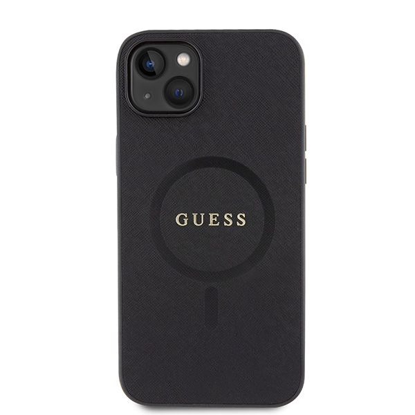 Carcasa Guess Saffiano cu MagSafe compatibila cu iPhone 15 Plus / 14 Plus, Negru 1 Lerato.ro