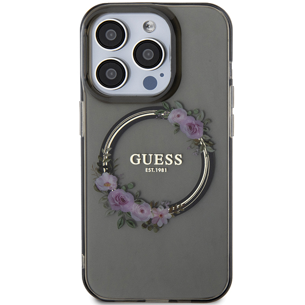 Carcasa Guess IML Flowers Wreath cu MagSafe compatibila cu iPhone 15 / 14 / 13, Graphics 1 Lerato.ro