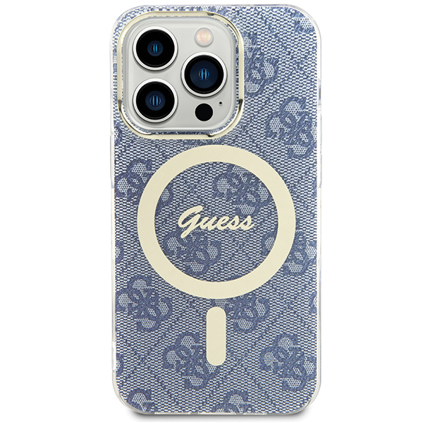 Carcasa Guess IML 4G cu MagSafe compatibila cu iPhone 15 Pro Max, Albastru 1 Lerato.ro