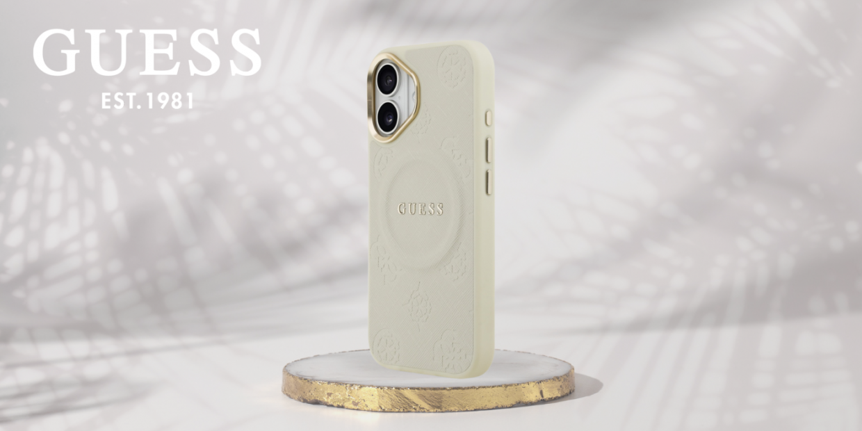 Carcasa Guess Peony Hot Stamp cu MagSafe compatibila cu iPhone 17, Bej 1 Lerato.ro