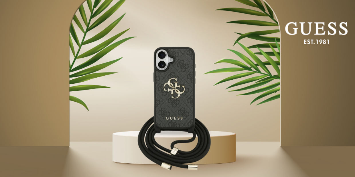 Carcasa Guess 4G Big Logo Cord Stap Crossbody compatibila cu iPhone 17, Negru 1 Lerato.ro