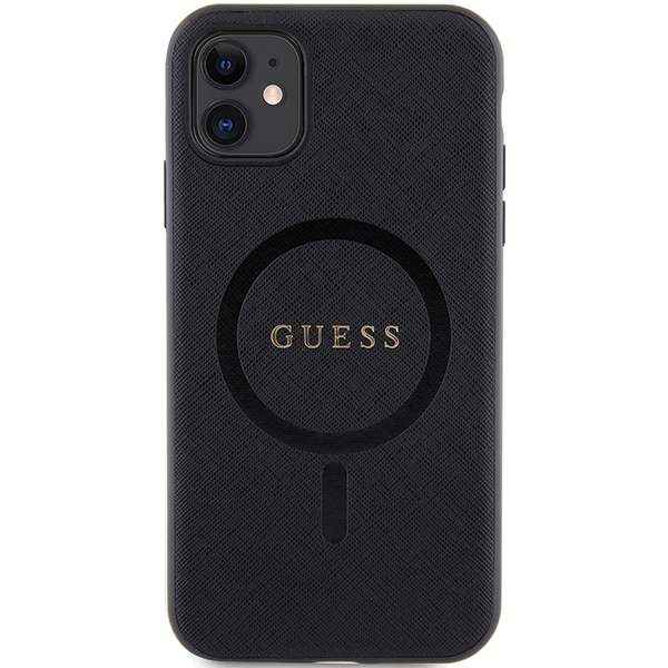 Carcasa Guess Saffiano cu MagSafe compatibila cu iPhone 11 / XR, Negru 1 Lerato.ro