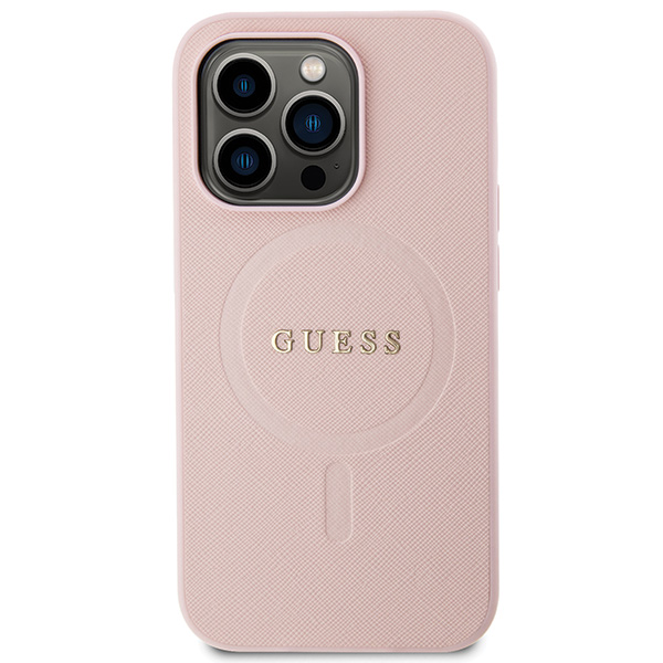 Carcasa Guess Saffiano cu MagSafe compatibila cu iPhone 13 Pro Max, Roz 1 Lerato.ro