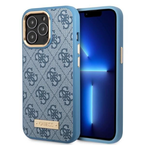 Carcasa Guess 4G Logo Plate cu MagSafe compatibila cu iPhone 13 Pro Max, Albastru 1 Lerato.ro