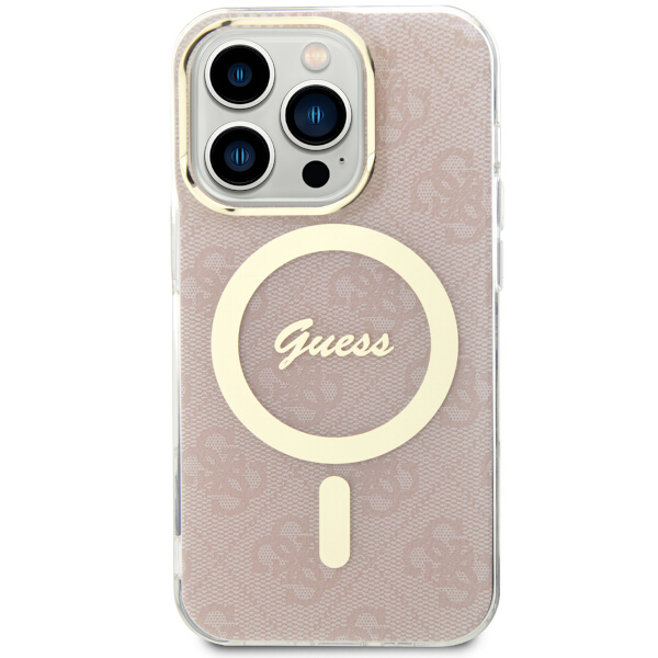 Carcasa Guess 4G cu MagSafe compatibila cu iPhone 14 Pro, Roz 1 Lerato.ro