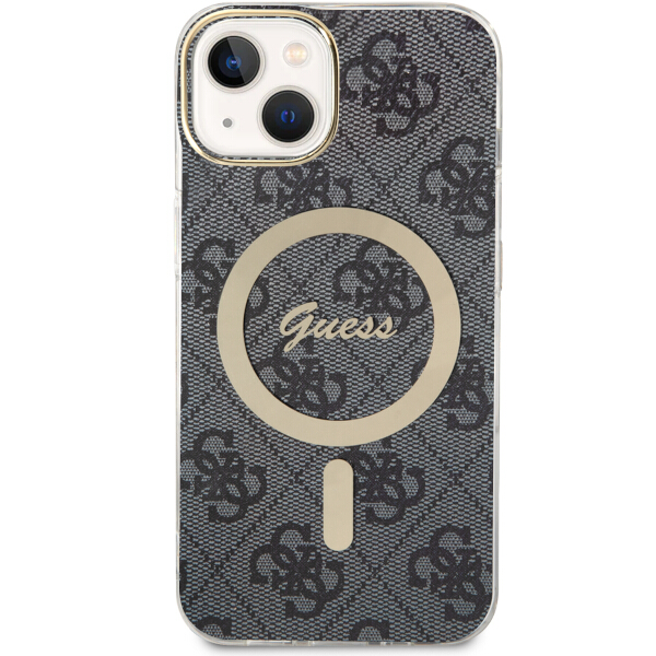 Carcasa Guess 4G cu MagSafe compatibila cu iPhone 14 Plus / 15 Plus, Negru 1 Lerato.ro