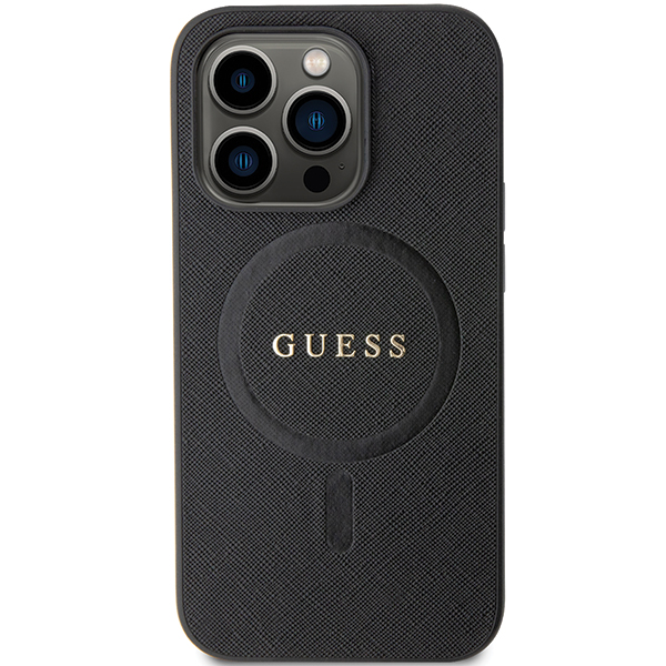 Carcasa Guess Saffiano cu MagSafe compatibila cu iPhone 14 Pro, Negru 1 Lerato.ro