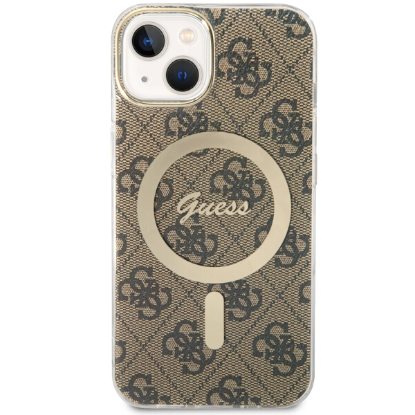 Carcasa Guess 4G cu MagSafe compatibila cu iPhone 13 / 14 / 15, Brown 1 Lerato.ro