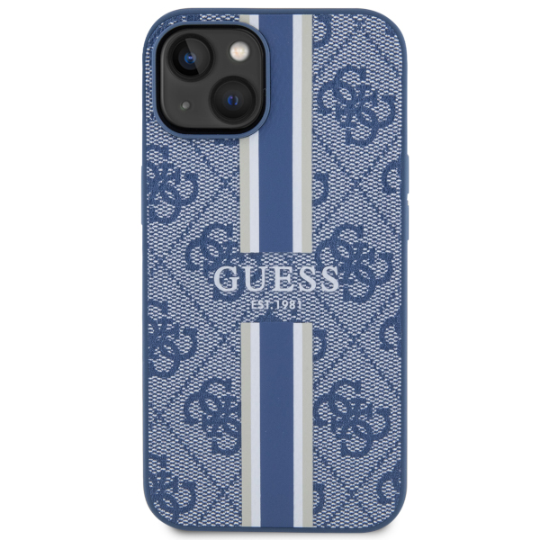 Carcasa Guess 4G Printed Stripes cu MagSafe compatibila cu iPhone 13 / 14 / 15, Albastru 1 Lerato.ro
