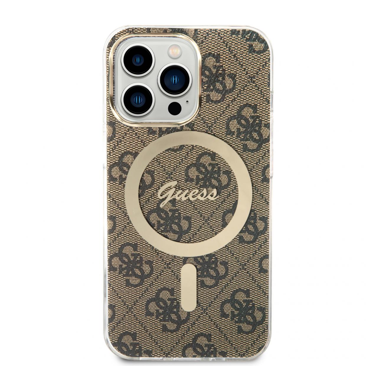 Carcasa Guess 4G cu MagSafe compatibila cu iPhone 13 Pro Max, Maro 1 Lerato.ro