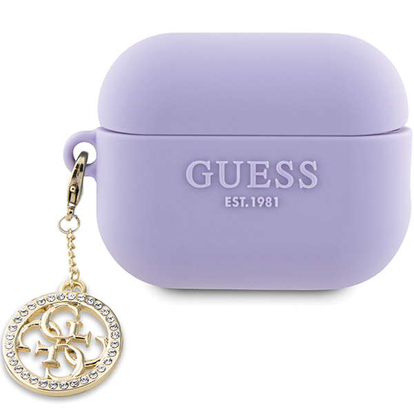 Carcasa Guess 3D Rubber 4G Diamond Charm compatibila cu Apple AirPods Pro 2, Mov 1 Lerato.ro