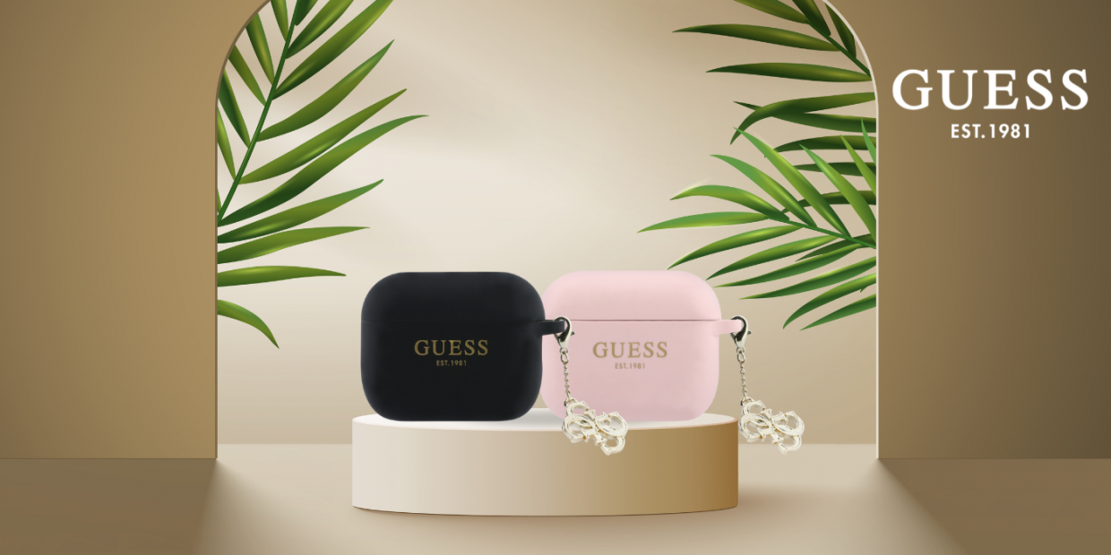 Carcasa Guess Silicone 4G Charm compatibila cu Apple AirPods Pro 3, Negru 1 Lerato.ro