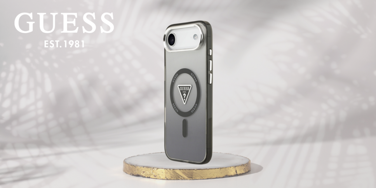 Carcasa Guess IML Gradient Triangle Logo cu MagSafe compatibila cu iPhone 17 Air, Negru 1 Lerato.ro