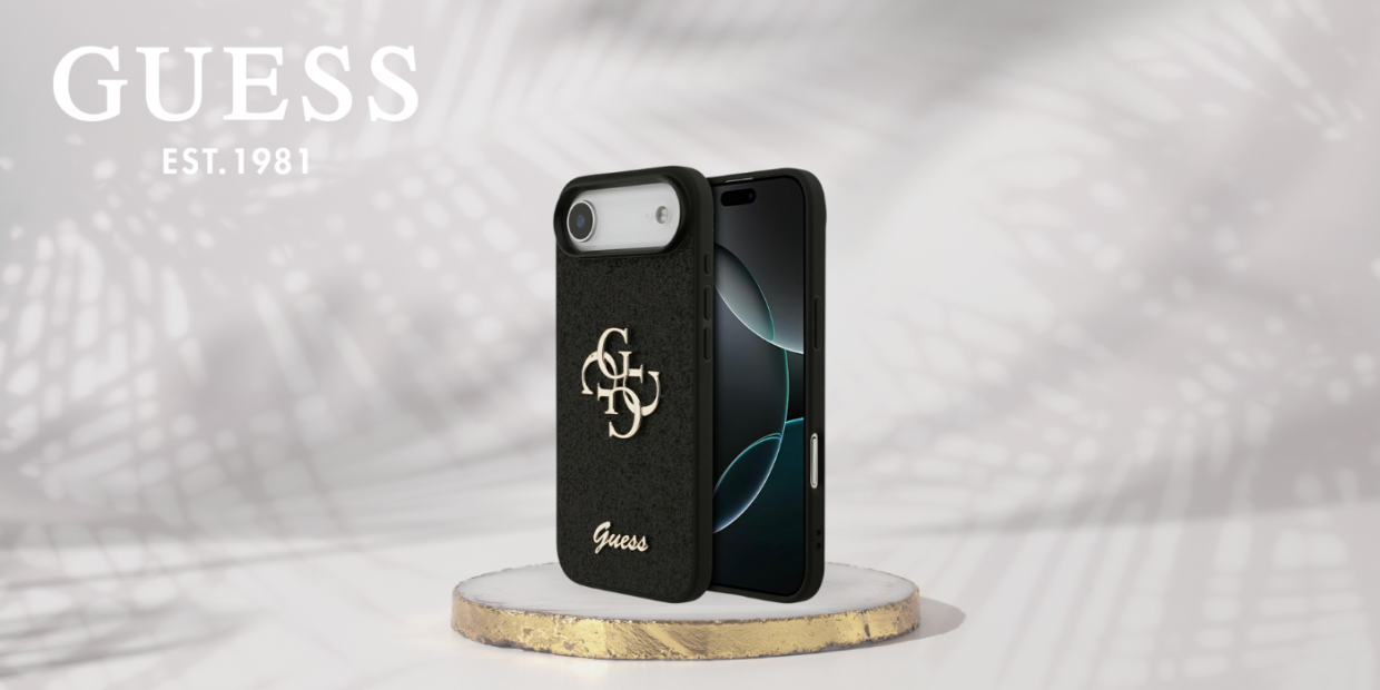 Carcasa Guess Fixed Glitter Big 4G compatibila cu iPhone 17 Air, Negru 1 Lerato.ro