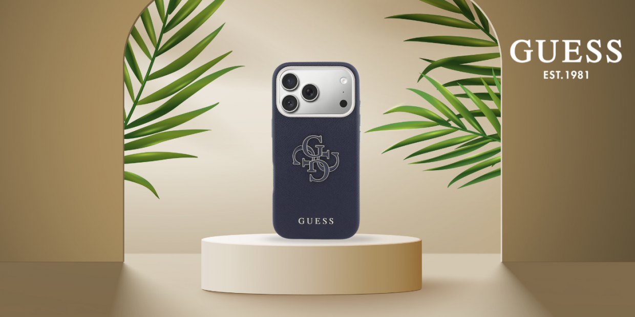 Husa Guess FW Resin Logo compatibila cu iPhone 17 Pro, Navy Blue 1 Lerato.ro