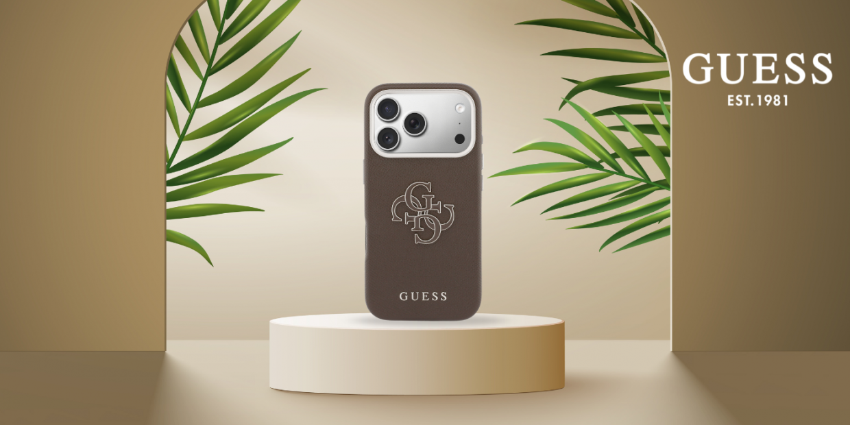 Husa Guess FW Resin Logo compatibila cu iPhone 17 Pro Max, Maro 1 Lerato.ro