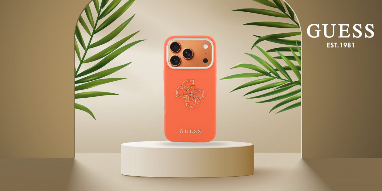Husa Guess FW Resin Logo compatibila cu iPhone 17 Pro Max, Portocaliu 1 Lerato.ro
