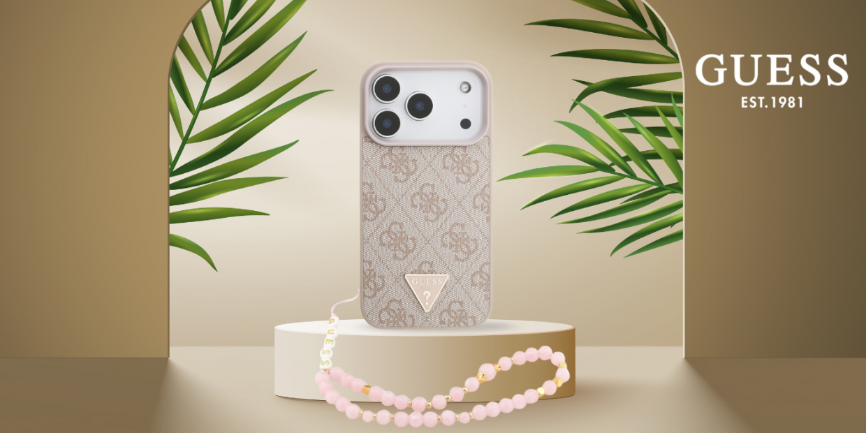 Husa Guess 4G Strap Triangle Logo cu MagSafe compatibila cu iPhone 17 Pro, Roz 1 Lerato.ro
