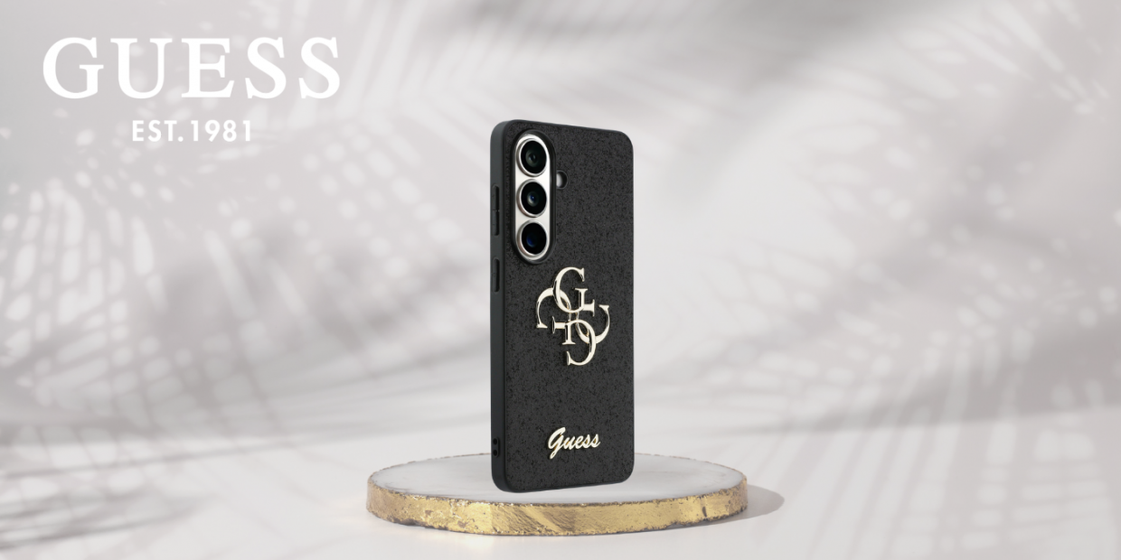 Carcasa Guess Fixed Glitter Big 4G Metal Logo compatibila cu Samsung Galaxy S26, Negru 1 Lerato.ro