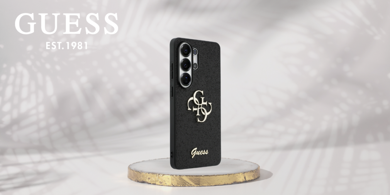 Carcasa Guess Fixed Glitter Big 4G Metal Logo compatibila cu Samsung Galaxy S26 Ultra, Negru 1 Lerato.ro