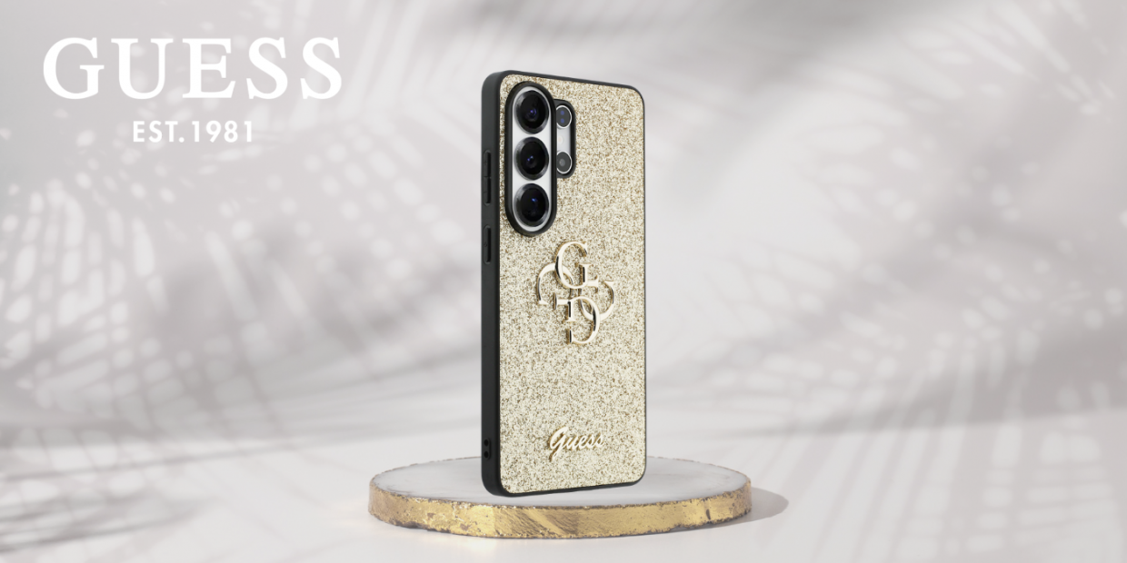 Carcasa Guess Fixed Glitter Big 4G Metal Logo compatibila cu Samsung Galaxy S26 Ultra, Gold 1 Lerato.ro