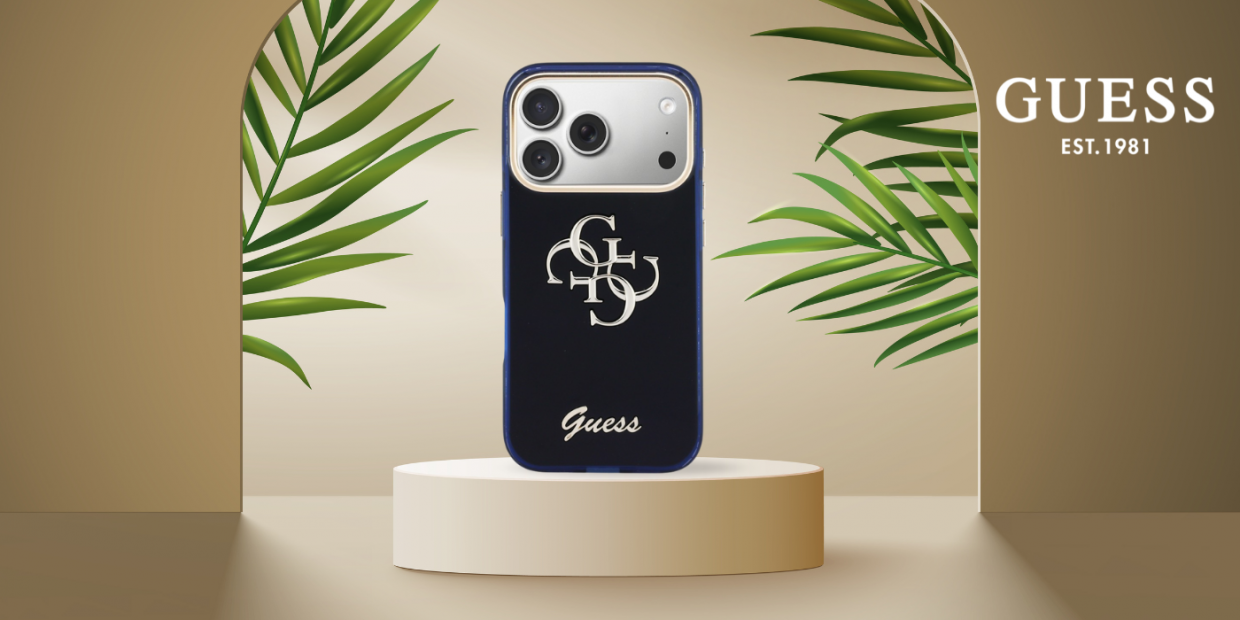 Carcasa Guess IML 4G Script Metal compatibila cu iPhone 17 Pro, Navy Blue 1 Lerato.ro