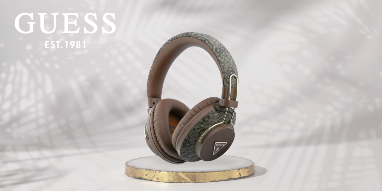 Casti wireless Guess Triangle Logo, ENC, Bluetooth 5.4, Autonomie 45h, USB-C, IPX4, Maro 1 Lerato.ro