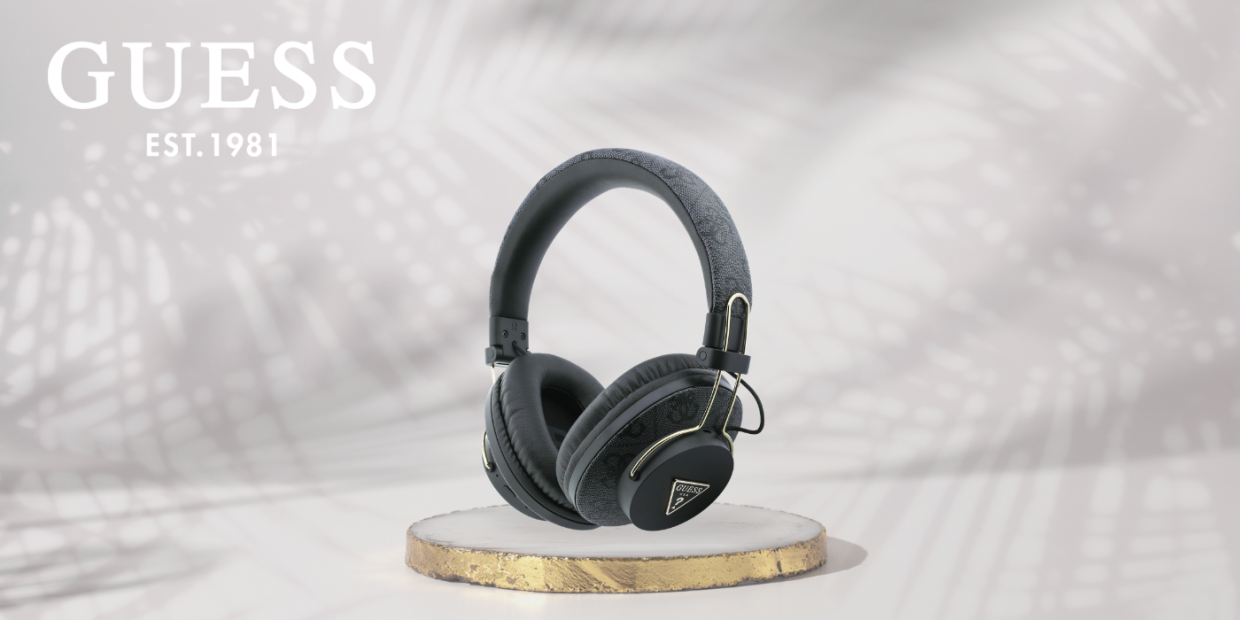 Casti wireless Guess Triangle Logo, ENC, Bluetooth 5.4, Autonomie 45h, USB-C, IPX4, Negru 1 Lerato.ro
