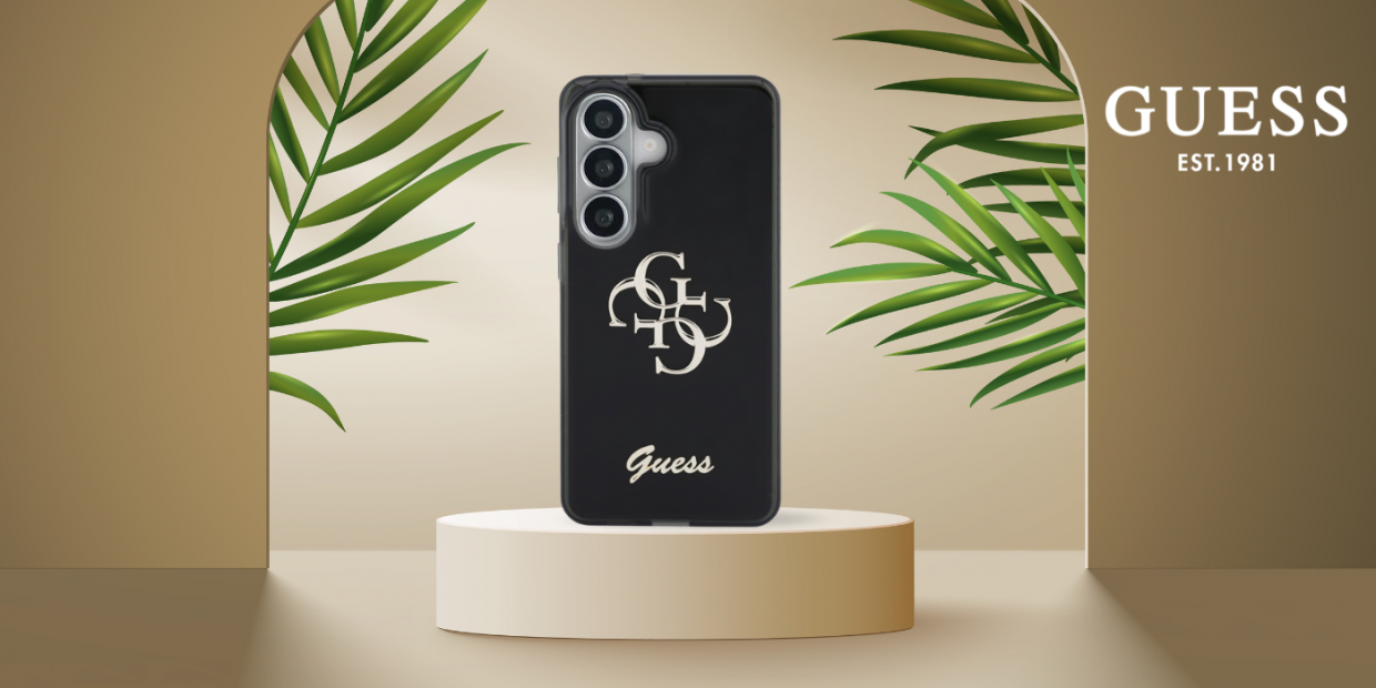 Husa Guess IML Big Metal 4G Script compatibila cu Samsung Galaxy S26, Negru 1 Lerato.ro