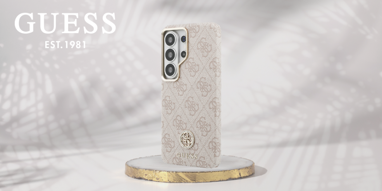 Husa Guess 4G Rhinestone Round Logo cu MagSafe compatibila cu Samsung Galaxy S26 Ultra, Roz 1 Lerato.ro