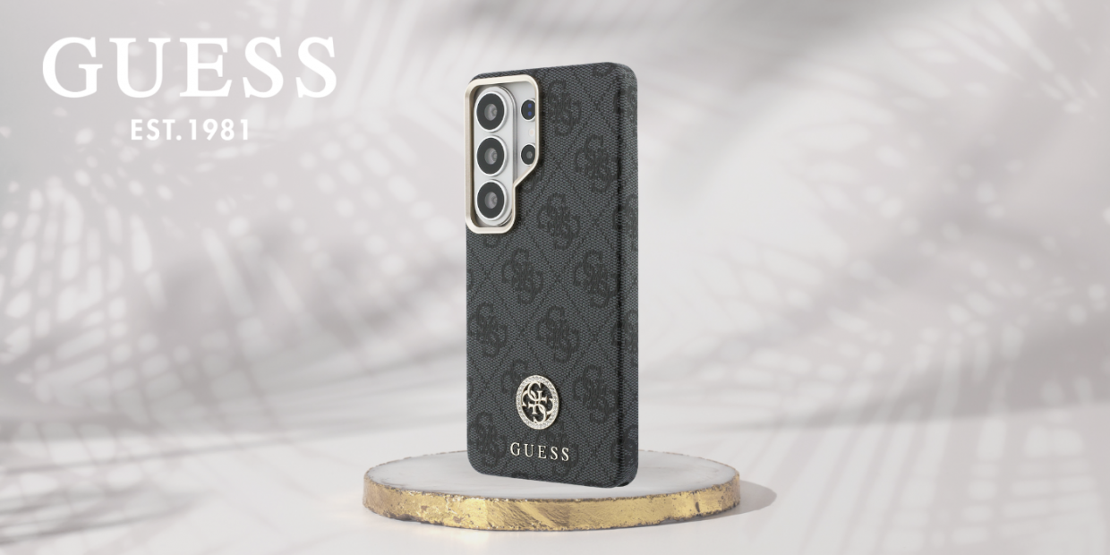 Husa Guess 4G Rhinestone Round Logo cu MagSafe compatibila cu Samsung Galaxy S26 Ultra, Negru 1 Lerato.ro