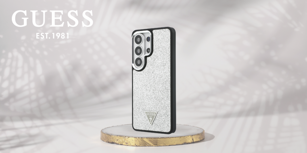 Husa Guess Fixed Glitter Triangle cu MagSafe compatibila cu Samsung Galaxy S26 Ultra, Silver 1 Lerato.ro