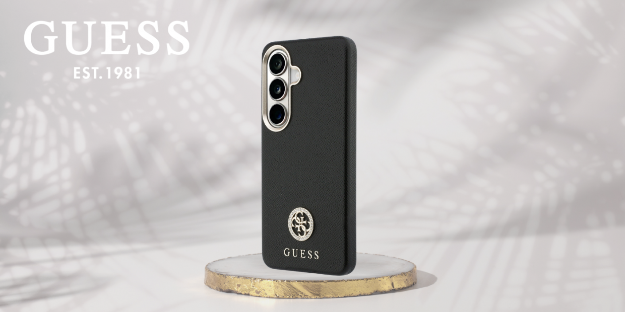 Husa Guess Rhinestone Round Logo cu MagSafe compatibila cu Samsung Galaxy S26, Negru 1 Lerato.ro