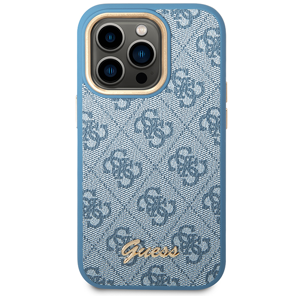 Carcasa Guess 4G Vintage Gold Logo compatibila cu iPhone 14 Pro Max, Albastru 1 Lerato.ro