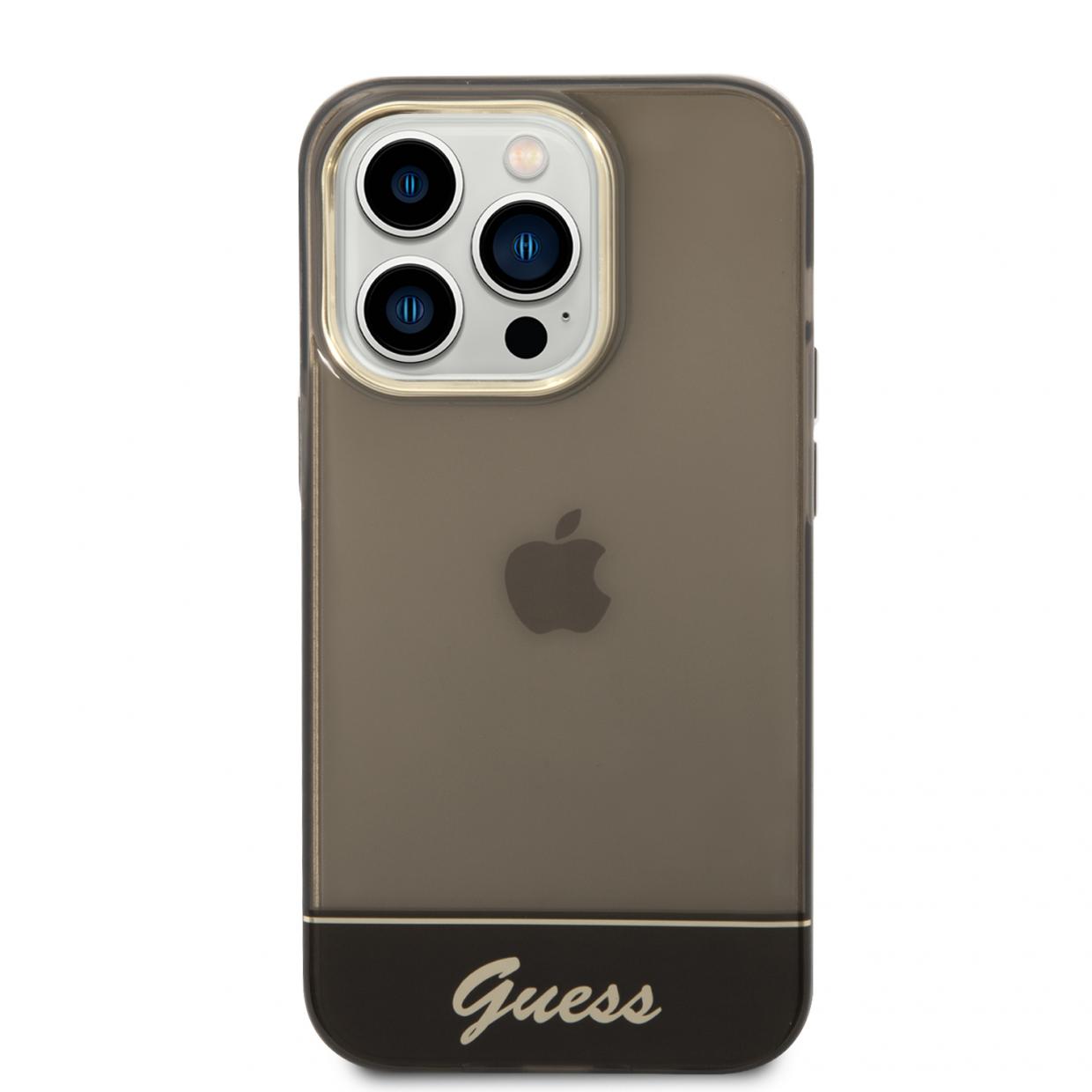 Carcasa Guess Translucent compatibila cu iPhone 14 Pro Max, Negru 1 Lerato.ro