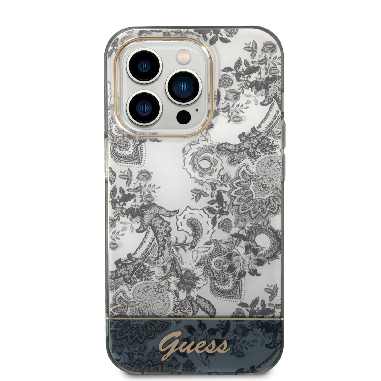 Carcasa Guess Porcelain Collection compatibila cu iPhone 14 Pro Max, Gri 1 Lerato.ro