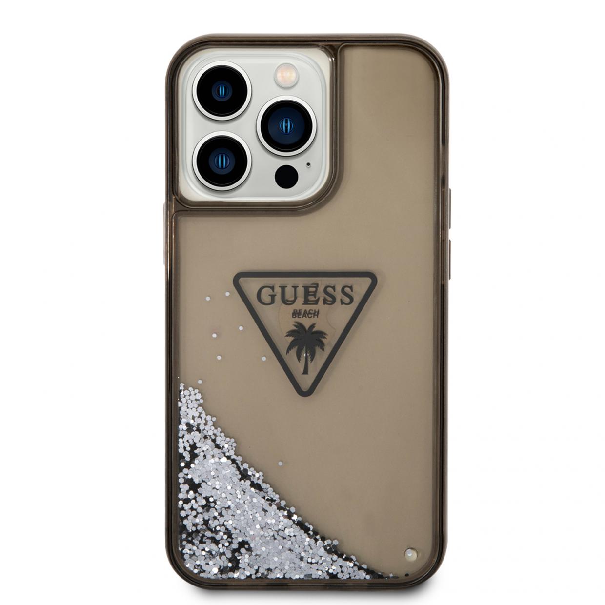 Carcasa Guess Liquid Glitter Palm Collection compatibila cu iPhone 14 Pro Max, Negru 1 Lerato.ro