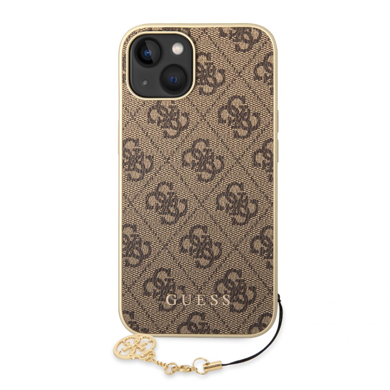 Carcasa Guess 4G Charms compatibila cu iPhone 14 Plus / 15 Plus, Maro 1 Lerato.ro